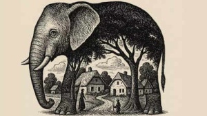 Optical illusion personality test: Elephant or village? What you see first reveals if you are highly intuitive or deeply observant