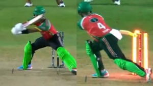 CPL 2025: Shai Hope Dismissed in Unbelievable Hit-Wicket Incident on Wide Ball