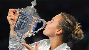 Aryna Sabalenka Celebrates US Open Victory with Locker Room Champagne Shower