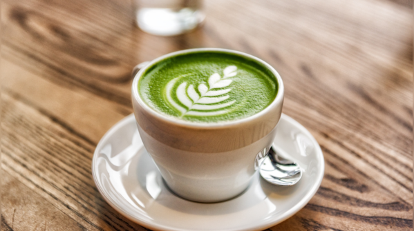 A cup of vibrant matcha green tea