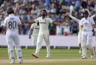 Akash Deep celebrates dismissing Joe Root