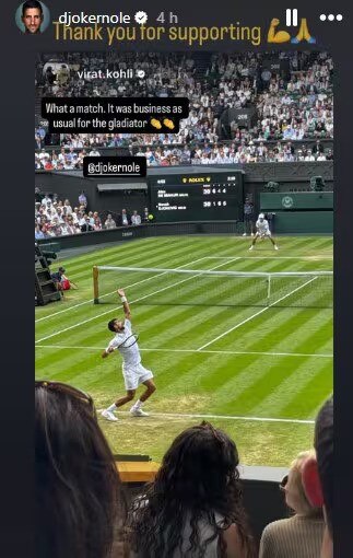 Djokovic responds to Kohli on social media.