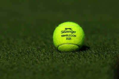 Close-up of a Wimbledon tennis ball, 2025
